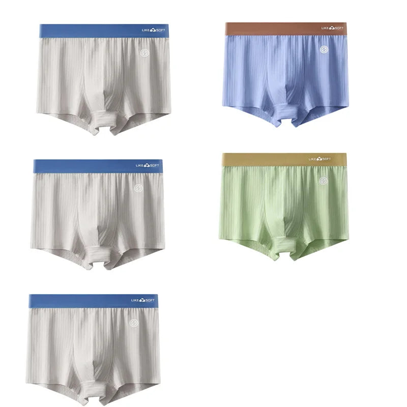 Men's Striped Boxer Shorts Underwear 5 Pcs Set