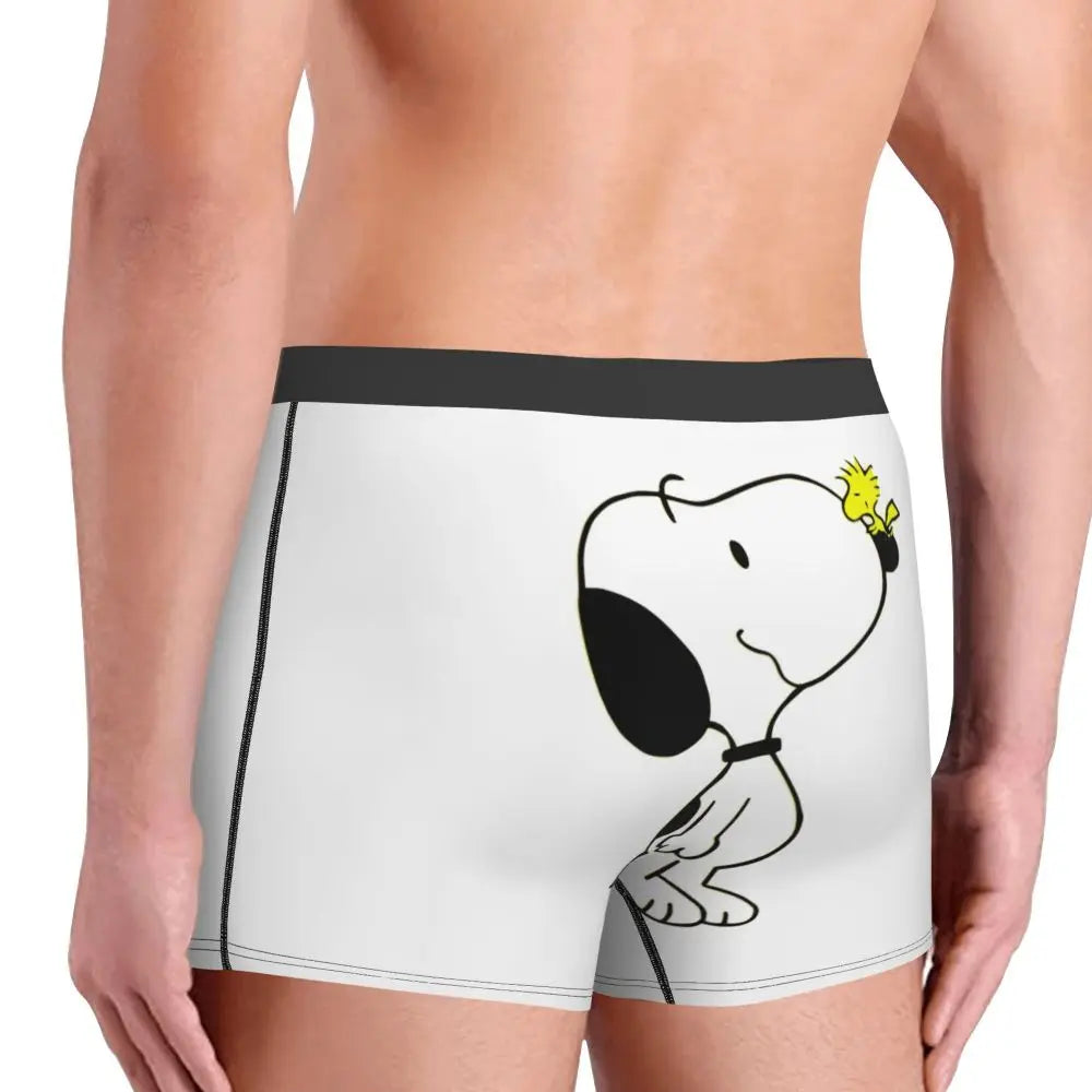 Snoopy Boxer Briefs for Men - Giggle Print Polyester Blend