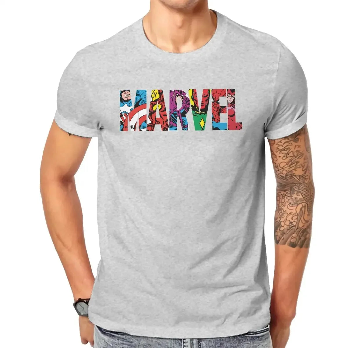 2025 Classic Marvel Character Letter Logo T Shirt