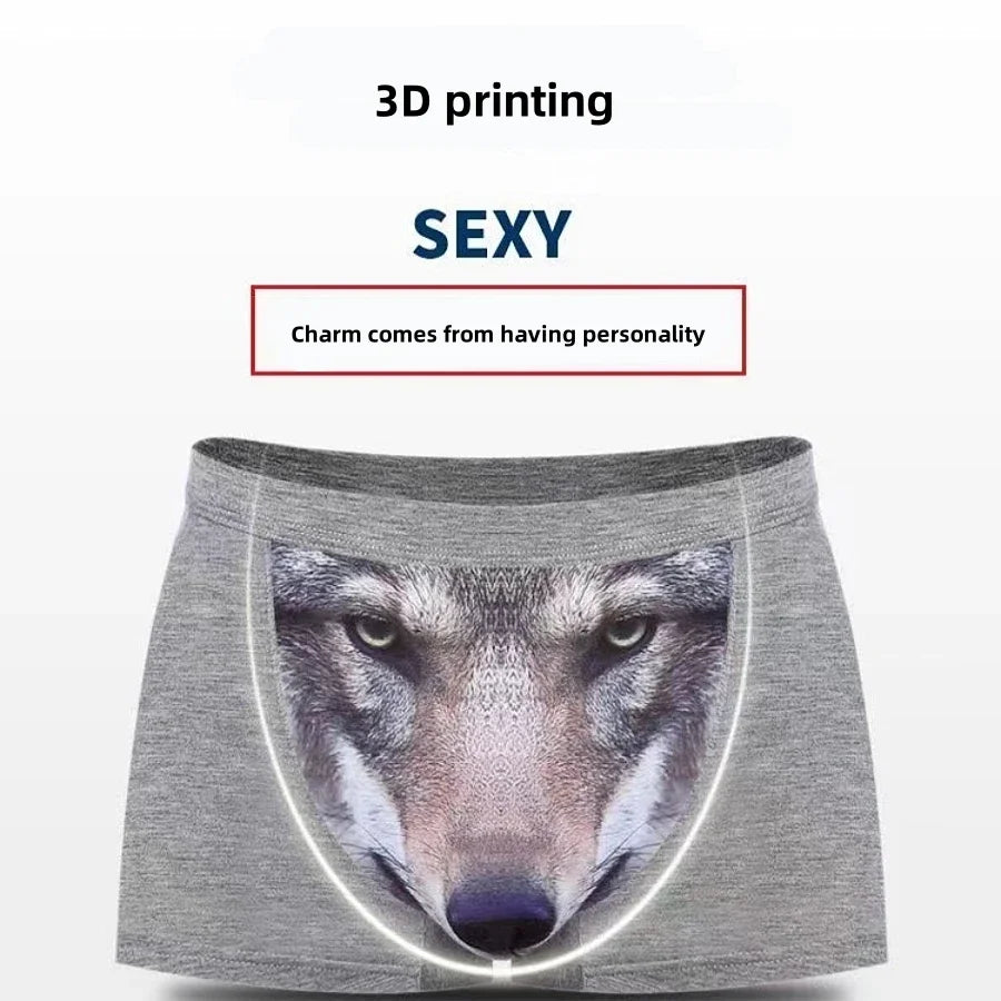 Men's Boxer Briefs Modal Wolf Print