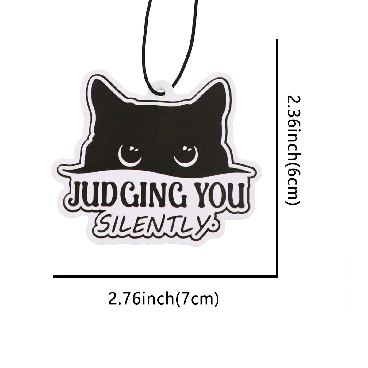 Black Cat Car Aromatherapy Tablets Interior Fragrance Pendant Rearview Mirror Hanging Decoration