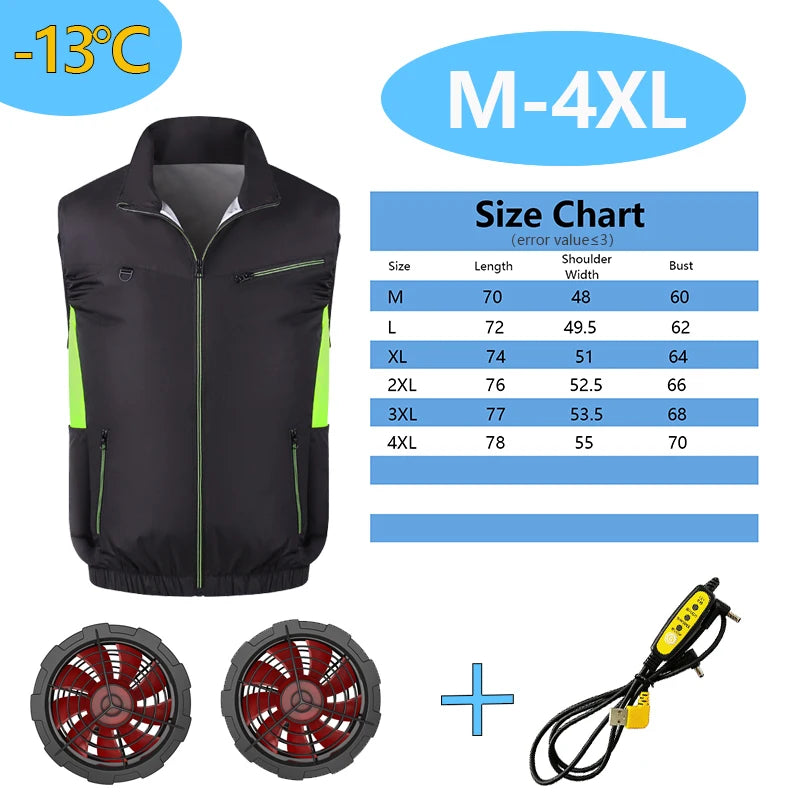 Cooling Fan Vest for Men and Women, Polyester, Unisex