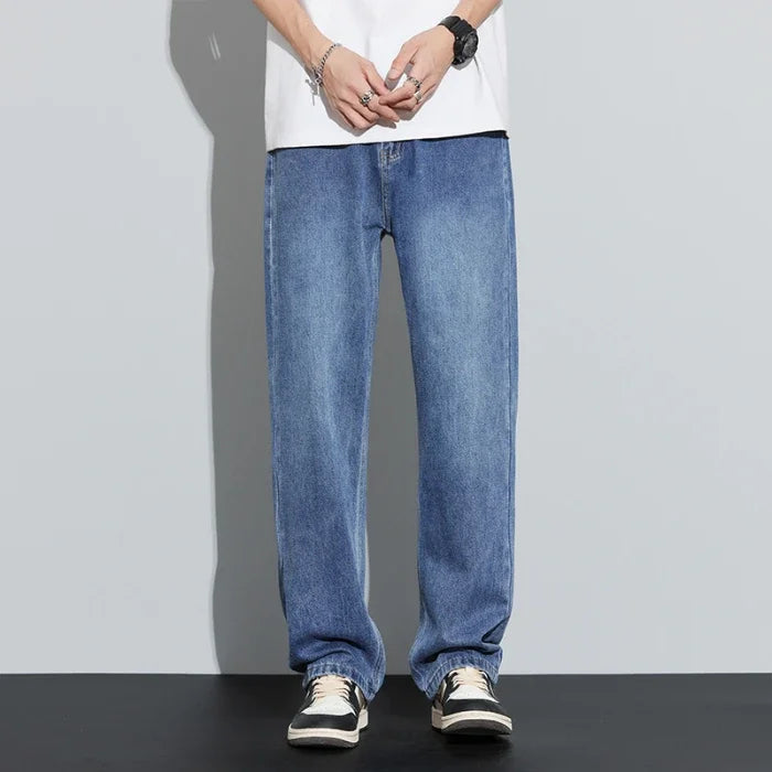 2024 New Jeans Men  Cotton Autumn Winter Loose Straight Wide Leg Trousers  Fashion Brand Cargo Casual Pants for Men
