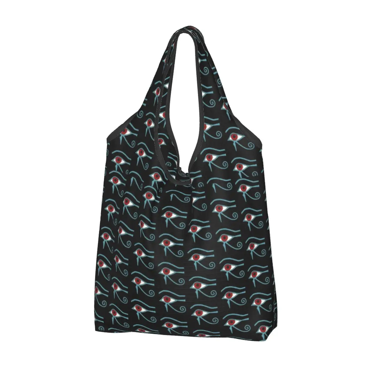 Egyptian Eye Of Horus Grocery Shopping Bags Custom Shopper Tote Shoulder Bag Portable Ancient Egypt Hieroglyphics Handbag