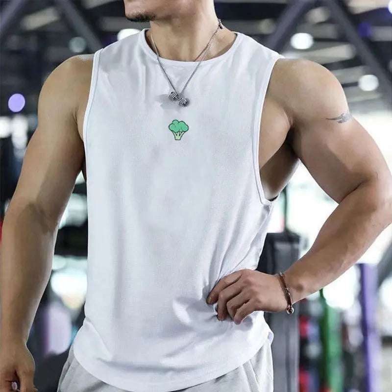 Mens fitness gyms Tank top Summer Men's Trendy Brand Running Training Quick Dry Sports Sleeveless Vest Basketball T-Shirt Vest
