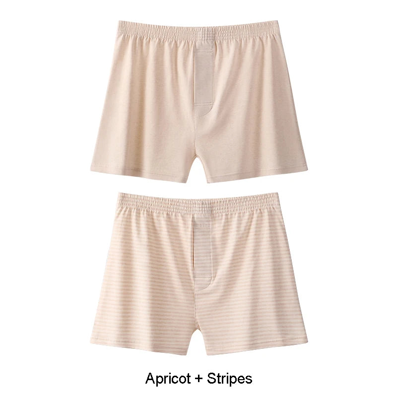 Men's Cotton Boxer Shorts with Striped Pattern