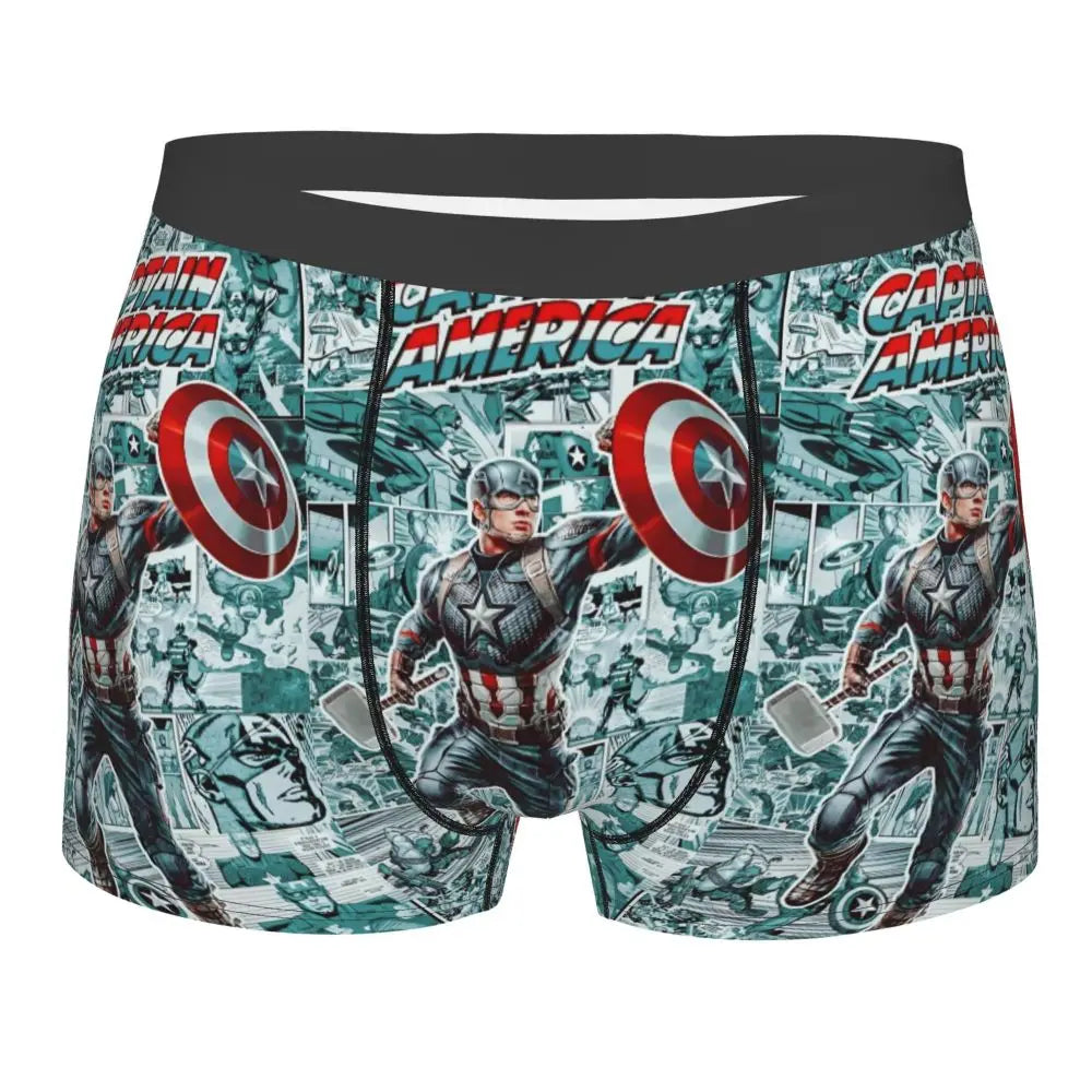 Captain America Comics Design Boxer Shorts for Men by MINISO