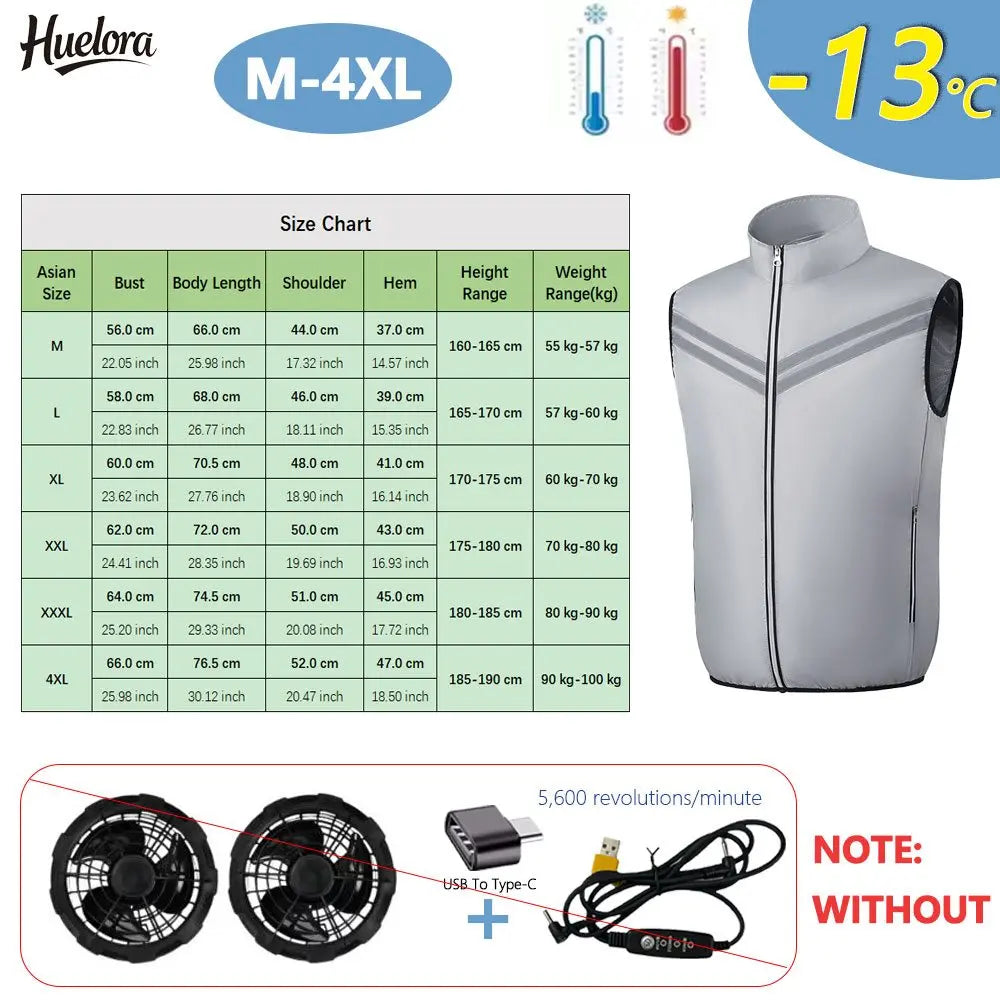 Cooling Vest for Men and Women with USB Dual Fan