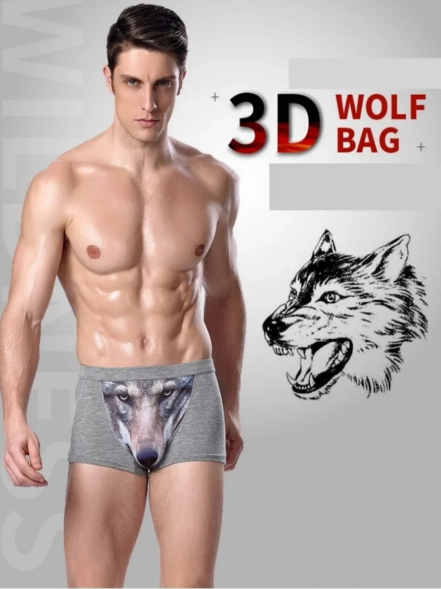 Men's Boxer Briefs Modal Wolf Print