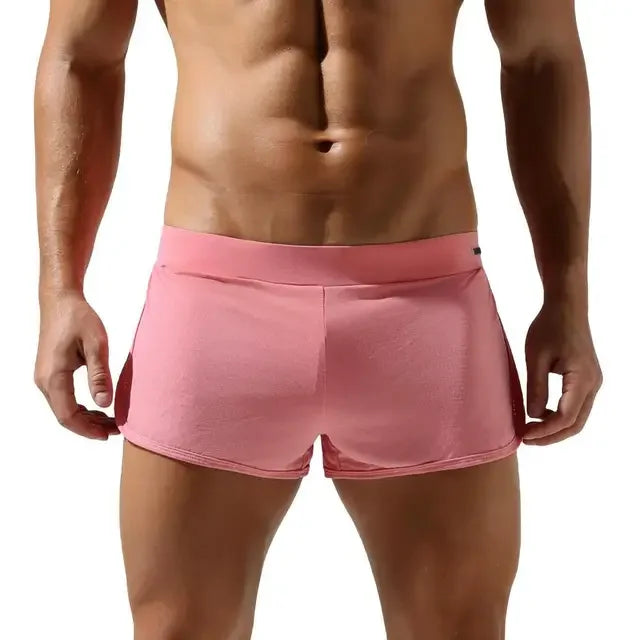 Sexy Men's Underwear Boxer Shorts Soft Loose Loungewear Men Sleep Bottoms Shorts Mesh Breathable Quick Dry Pants Shorts