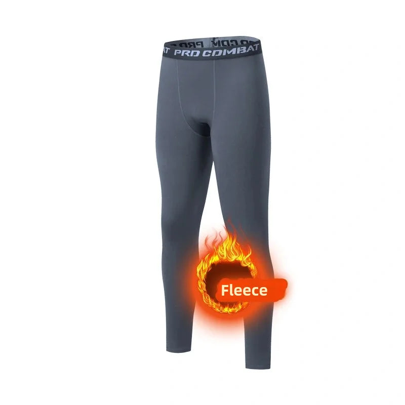 Men's Thermal Fleece Leggings Compression Pants