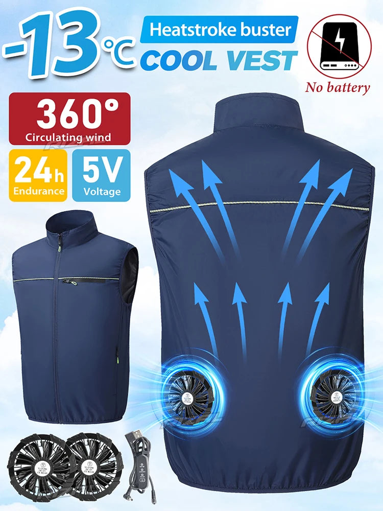 Wearable Cooling Vest Air-Conditioned Clothes for Outdoor Use