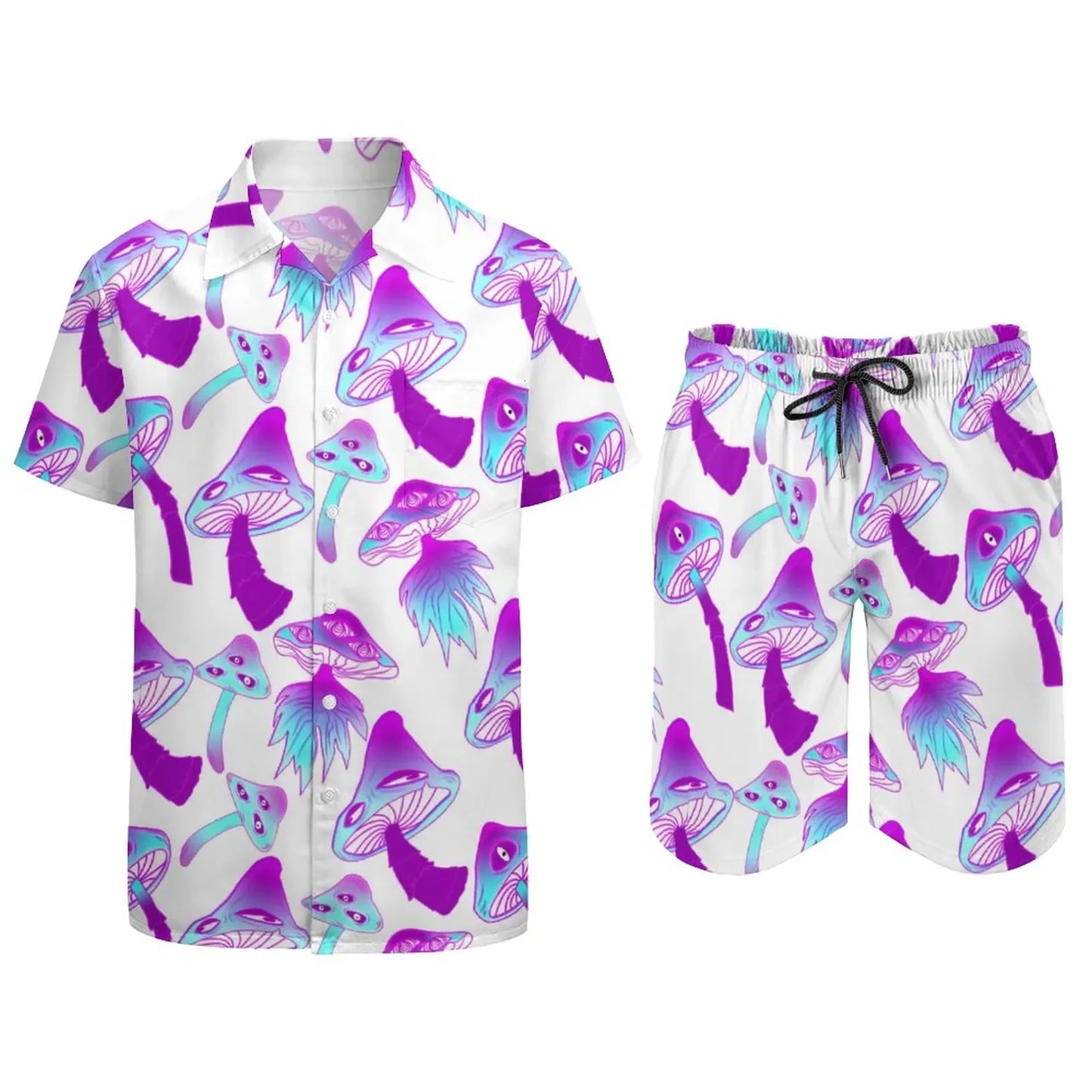 Psychedelic Magic Mushroom Men 2Pcs Casual Set