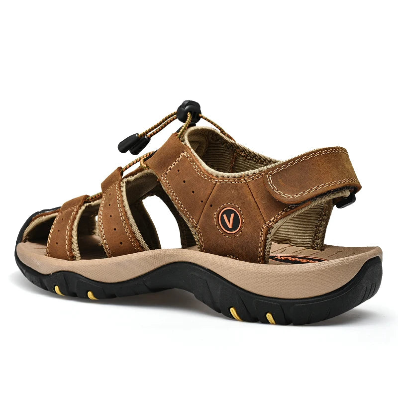Genuine Leather Summer Sandals for Men Casual Beach Shoes
