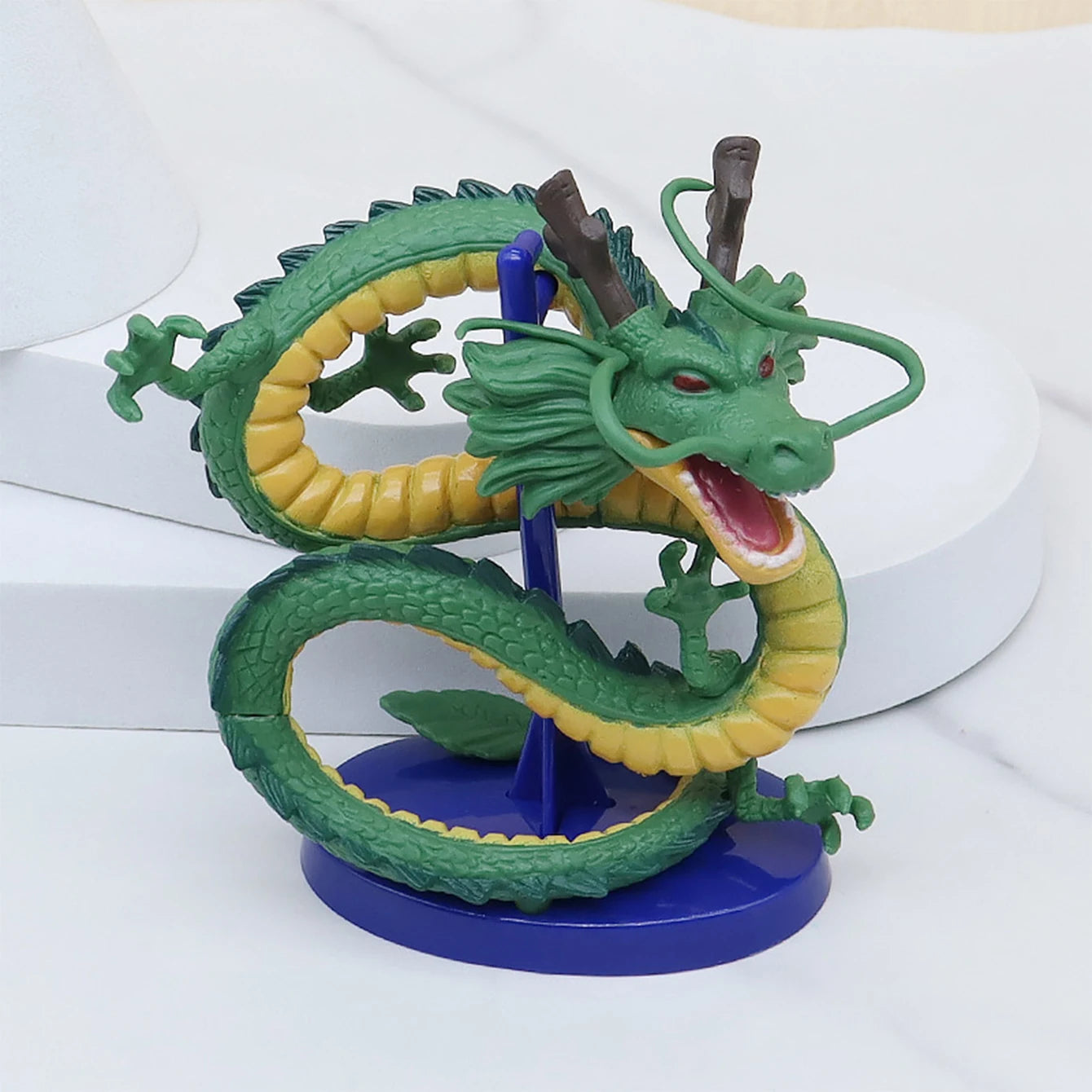 BANDAI Brand 1pc anime Green Ghidra Dragon toy figurine model with base, cake decoration, ornament, gift