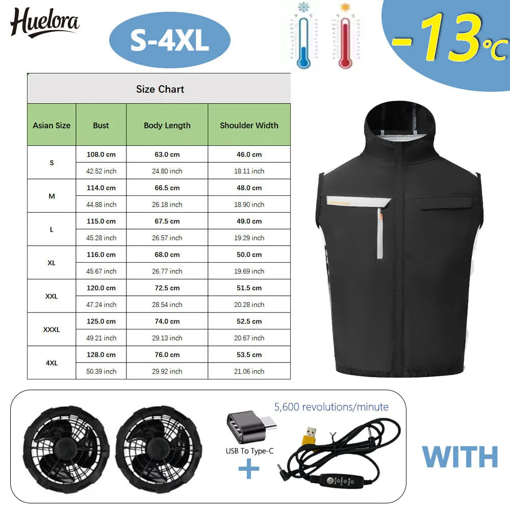 Huelora Summer Cooling Hooded Vest for Men and Women