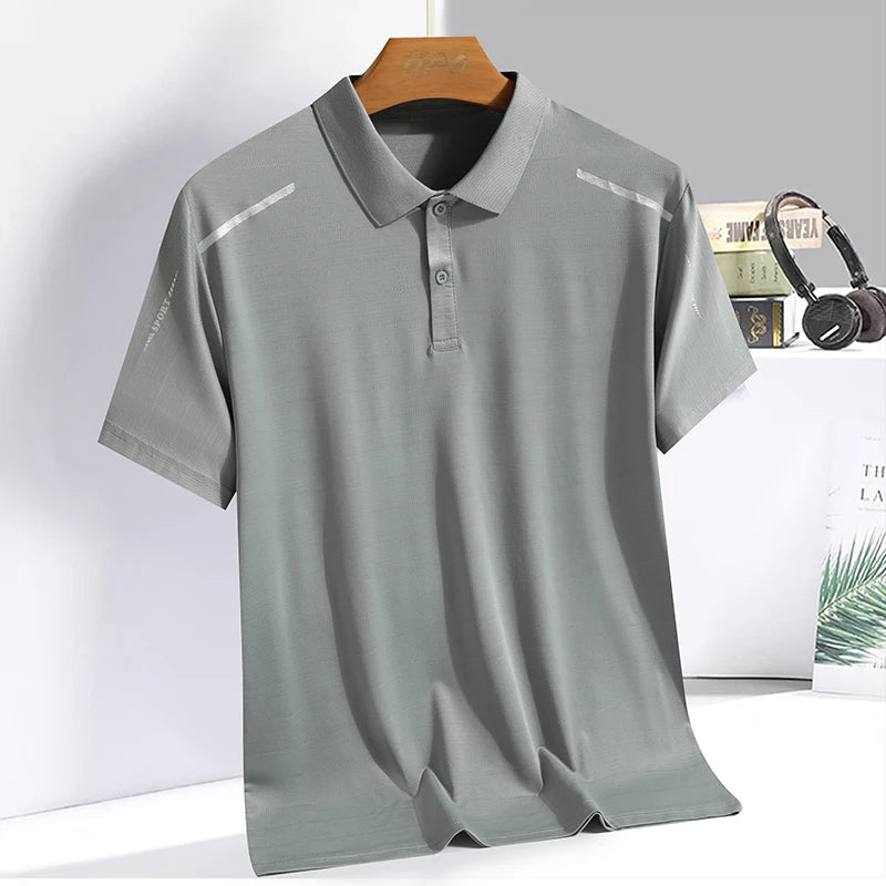 Summer Ice Silk Polo Shirt Quick Drying Casual T-Shirt