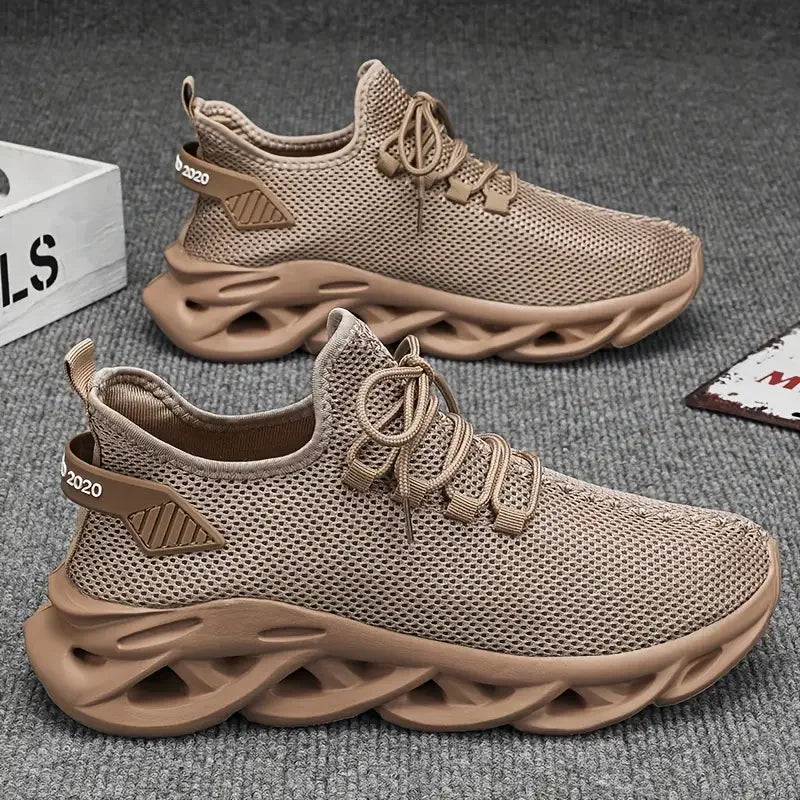 Men's Casual Lace-Up Sneakers with Air Mesh Upper