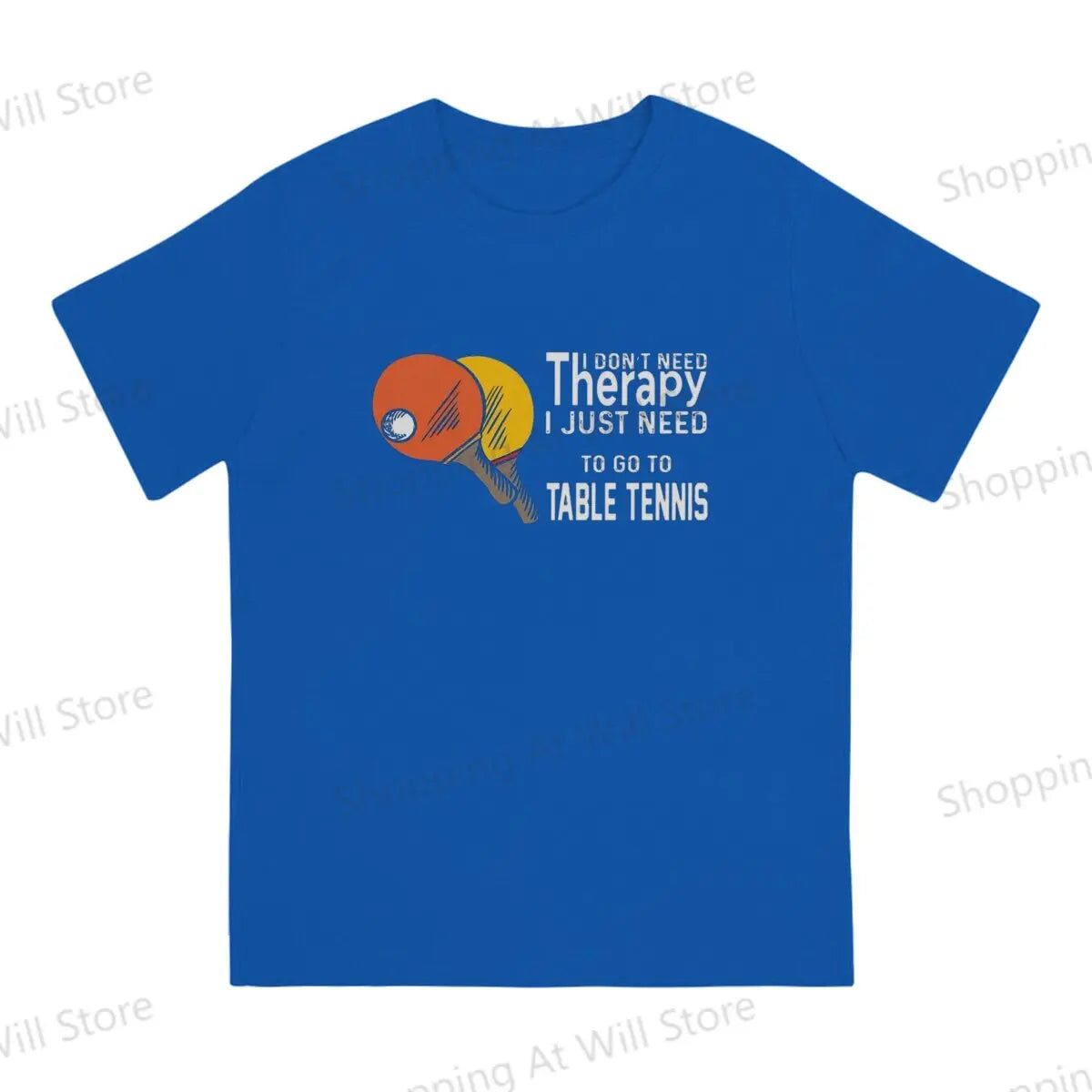 Tops 100% Cotton Leisure Sports  Table Tennis Therapy for Ping Pong Men's and women's T-shirts Ping Pong Tshirt Top