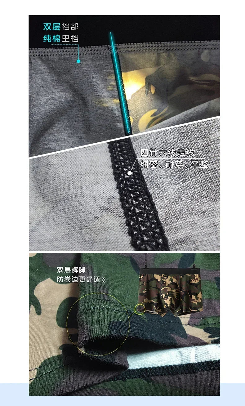 Camouflage Cotton Boxers by MOONBIFFY for Men