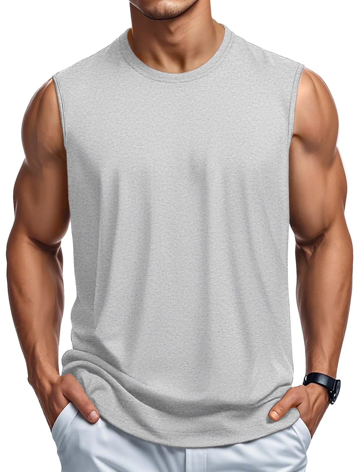 MAGCOMSEN Men's Cotton Sports Tank Top for Summer