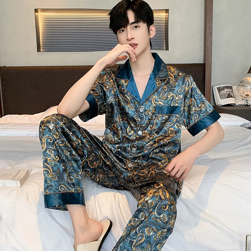 Thin Ice Silk Pajamas for Men