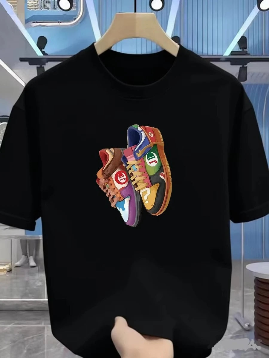 Summer Cotton T-shirts for Men and Women - Fashion Brands - Sportswear Styles - Trendy Printed Shoes, Short-sleeved Tops