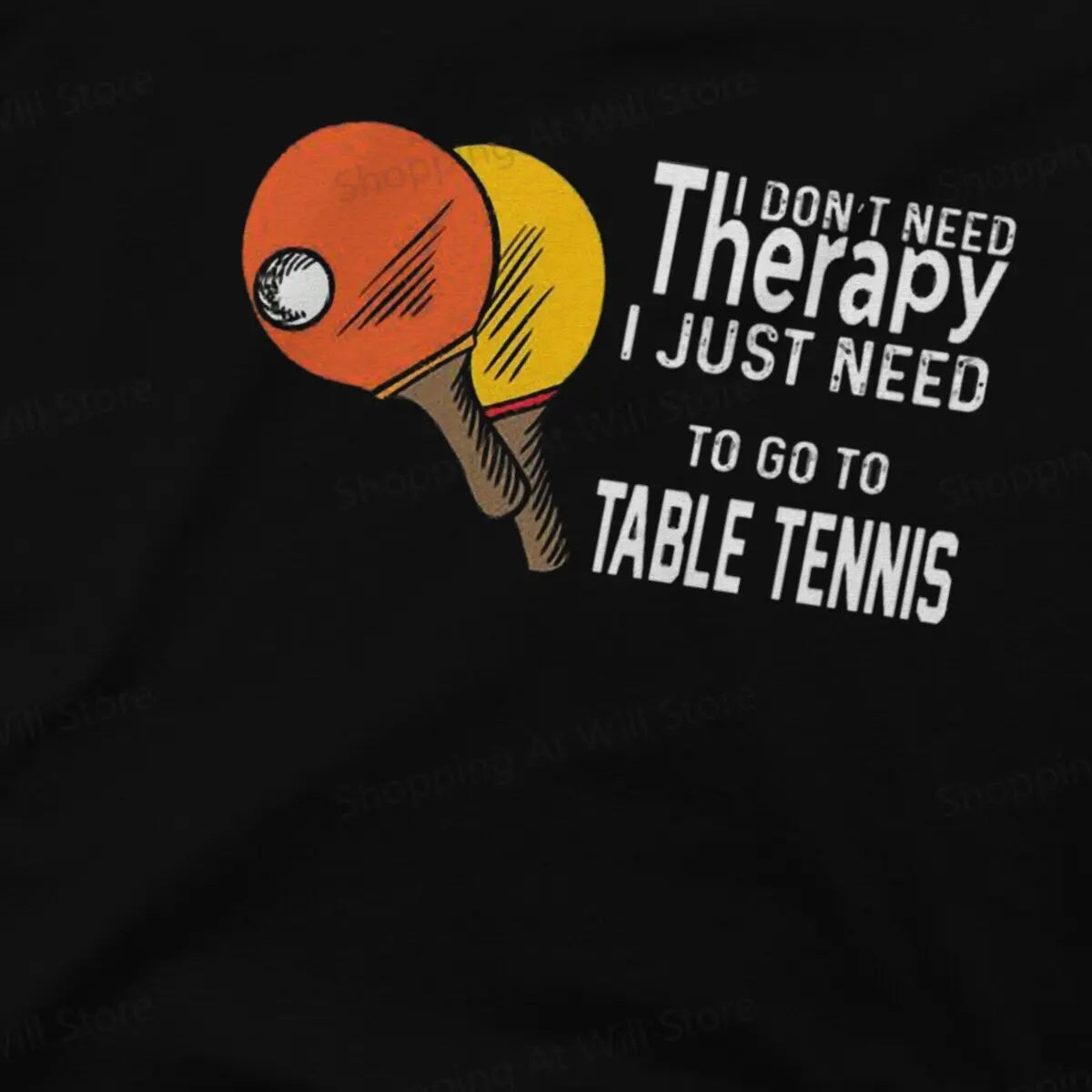 Tops 100% Cotton Leisure Sports  Table Tennis Therapy for Ping Pong Men's and women's T-shirts Ping Pong Tshirt Top