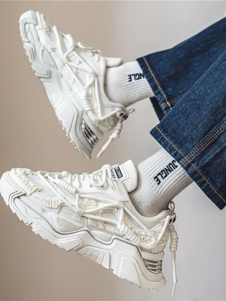 Men's Casual Mesh Sneakers with Thick Sole
