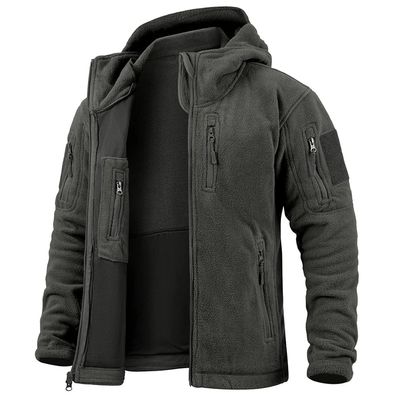 Men's Tactical Fleece Jacket Winter Zip Military Hoodies