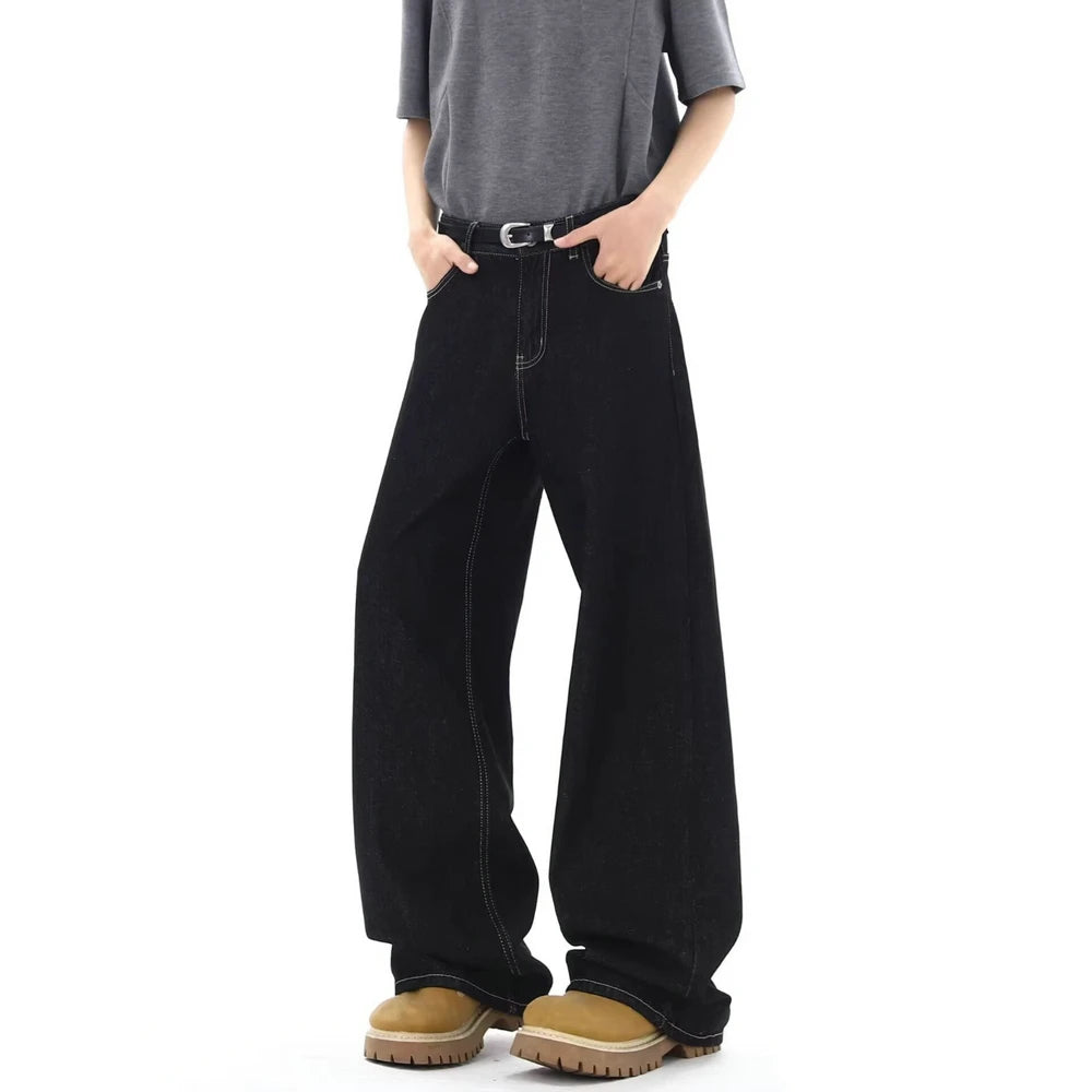 Mens Casual Vintage Straight Leg Jeans Pants