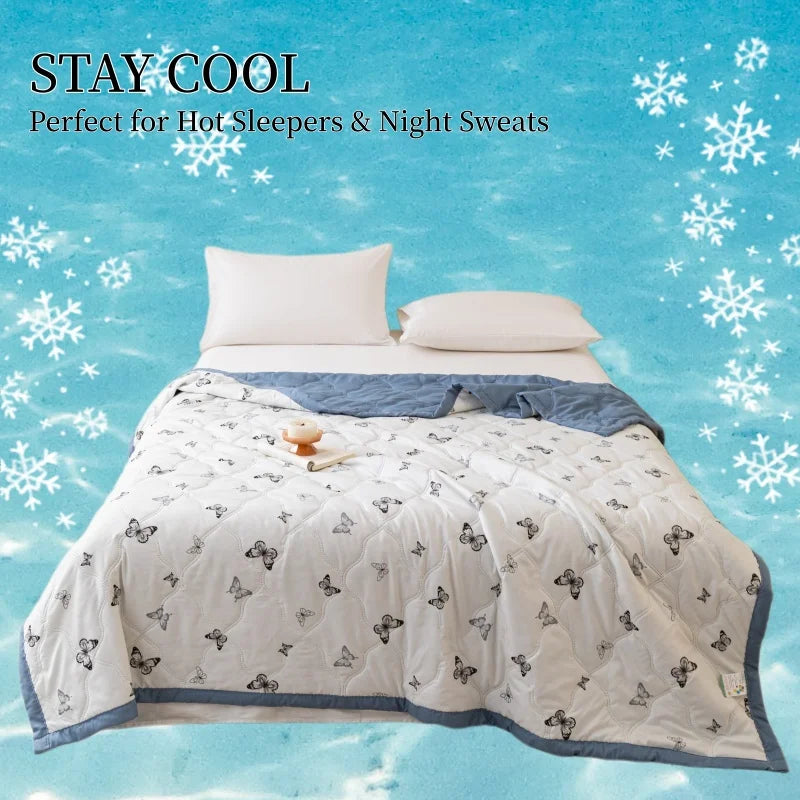 Cooling Butterfly Summer Quilt Lightweight Polyester Comforter