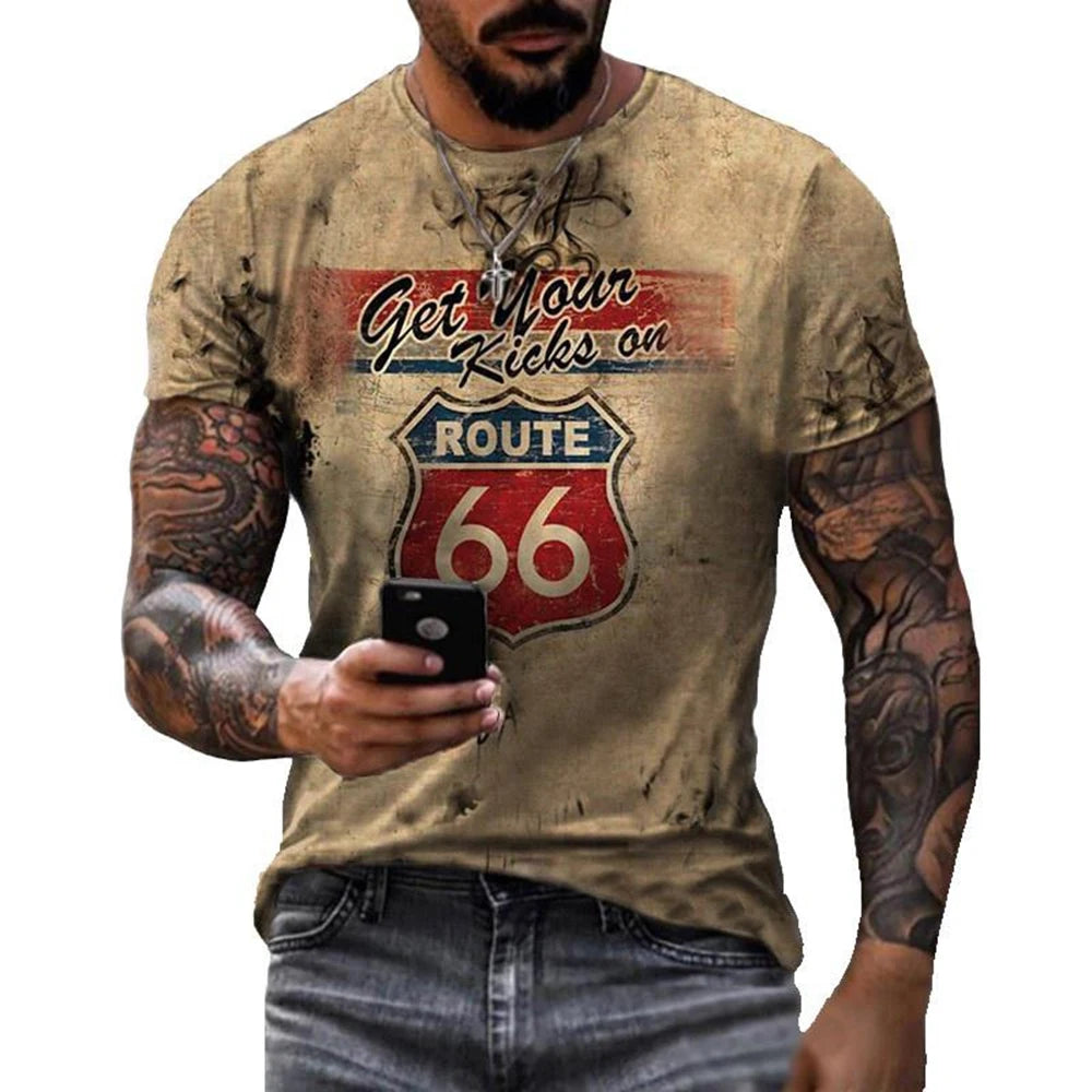 Men's 3D Printed Casual T-Shirt for Summer