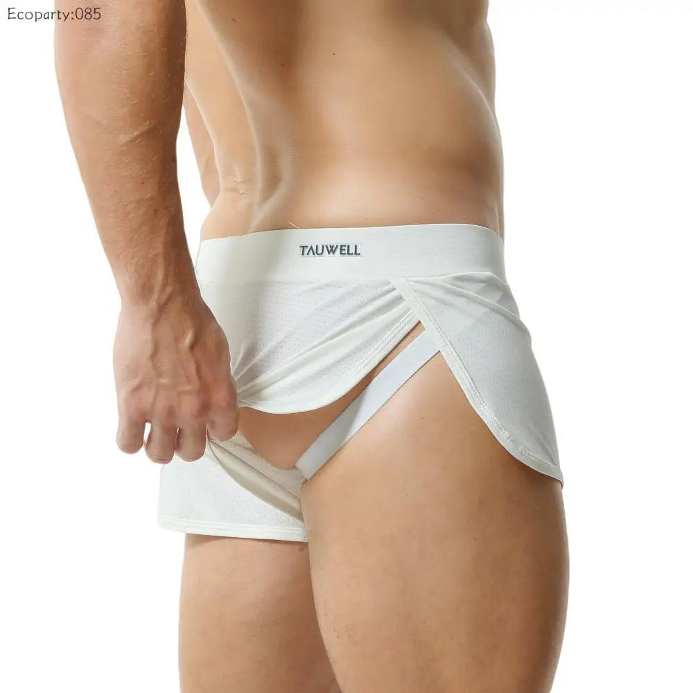 Sexy Men's Underwear Boxer Shorts Soft Loose Loungewear Men Sleep Bottoms Shorts Mesh Breathable Quick Dry Pants Shorts