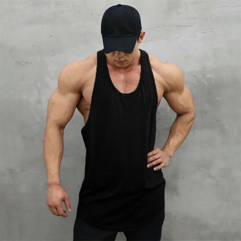 New Summer Brand Vest Mesh Gym Clothing Mens Tank Tops Sleeveless Shirt Bodybuilding Equipment Fitness Men's Stringer Tanktop