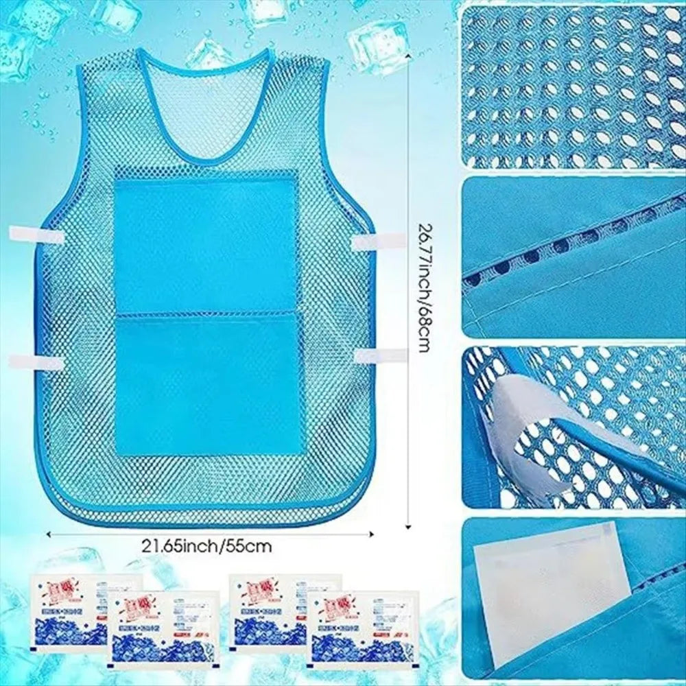 Cooling Vest with Ice Packs for Heatstroke Prevention