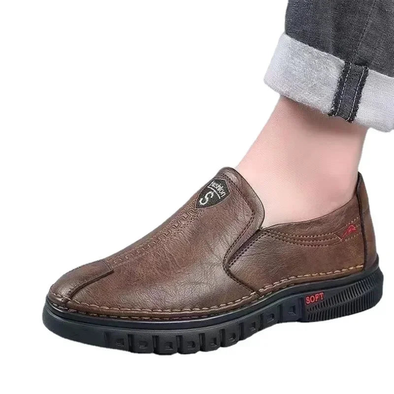 Mens PU Leather Slip-On Loafers for Casual Wear