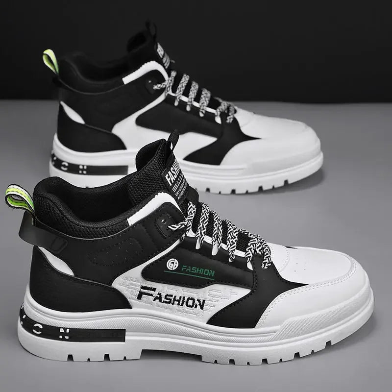 Men's High Top Lace-Up Casual Sneakers