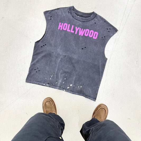 Yao Fashion High Street Streetwear Luxury Brand Summer Tank Oversize Loose Sport Casual Vintage Cleanfit Tops Vest For Men