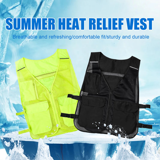 Ice Cooling Vest 60x49cm Breathable Mesh for Outdoor Work