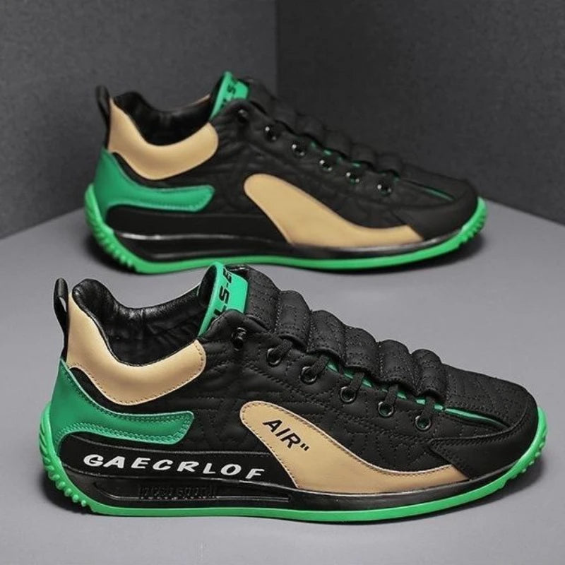 Men Casual Lace-Up Sneakers with Thick Sole and Breathable Mesh