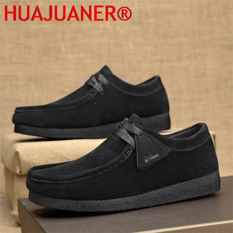 Men's Casual Lace-Up Sneakers with Thick Sole