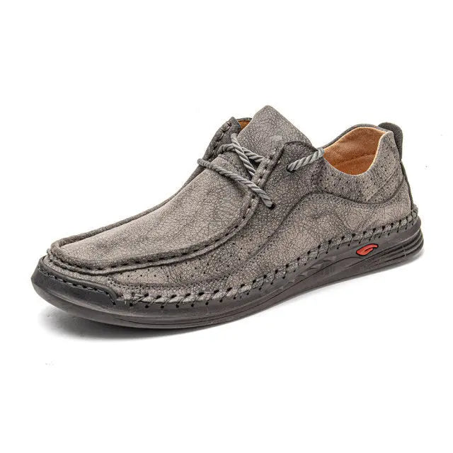 Men's Handmade Leather Casual Sneakers with Comfort Design