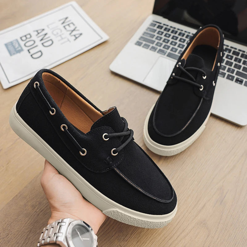Men's Casual Slip-On Shoes in Handmade Suede Leather