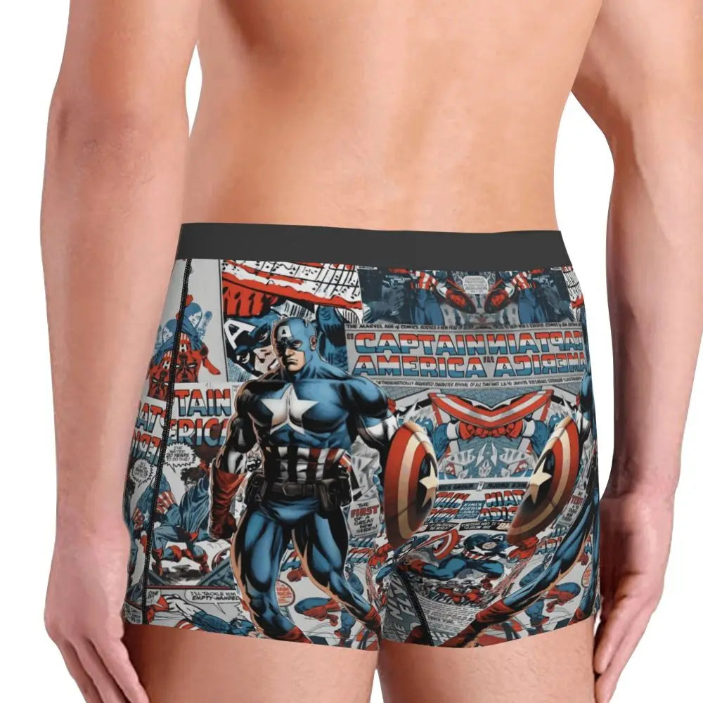 Captain America Comics Design Boxer Shorts for Men by MINISO
