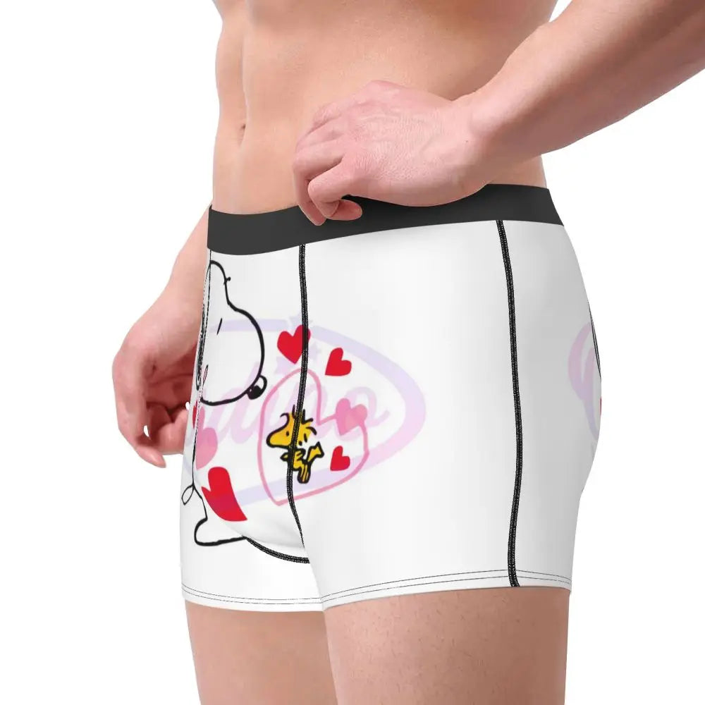 Snoopy Boxer Briefs for Men - Giggle Print Polyester Blend