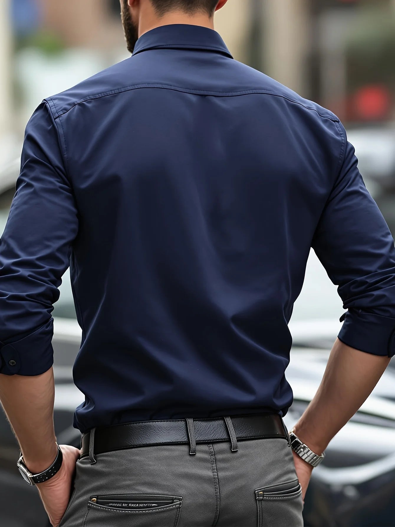 Elegant Fashion Long Sleeve Men Shirt for Business Casual Wear