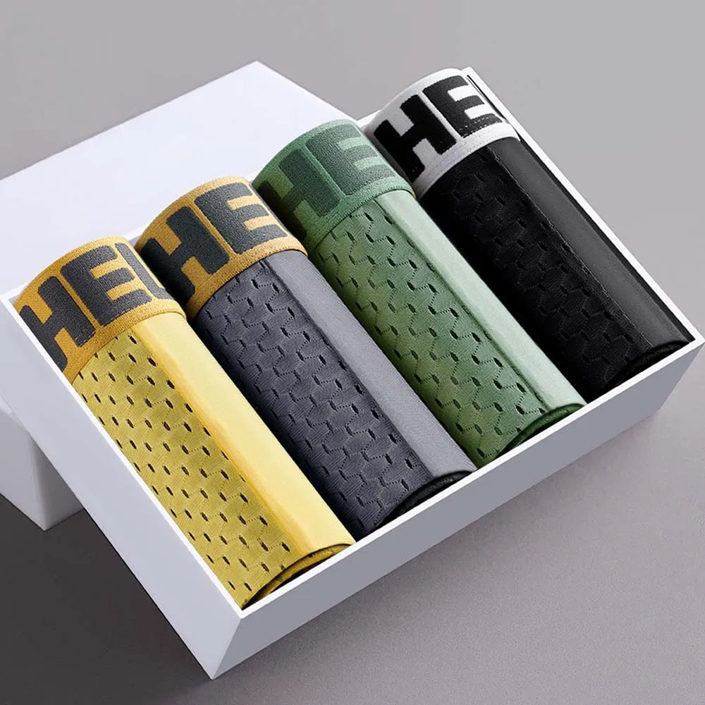 Breathable Mesh Boxers for Men - 4Pcs Set
