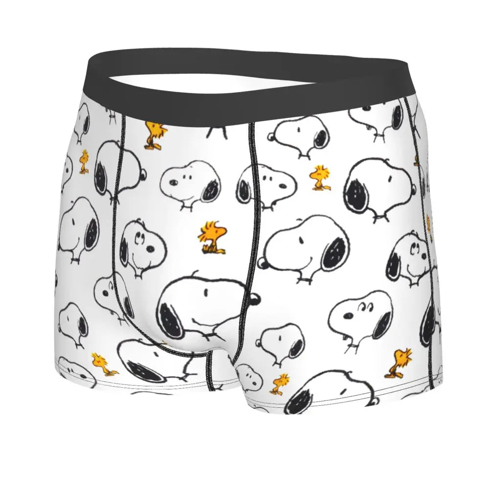Snoopy Boxer Briefs for Men - Giggle Print Polyester Blend