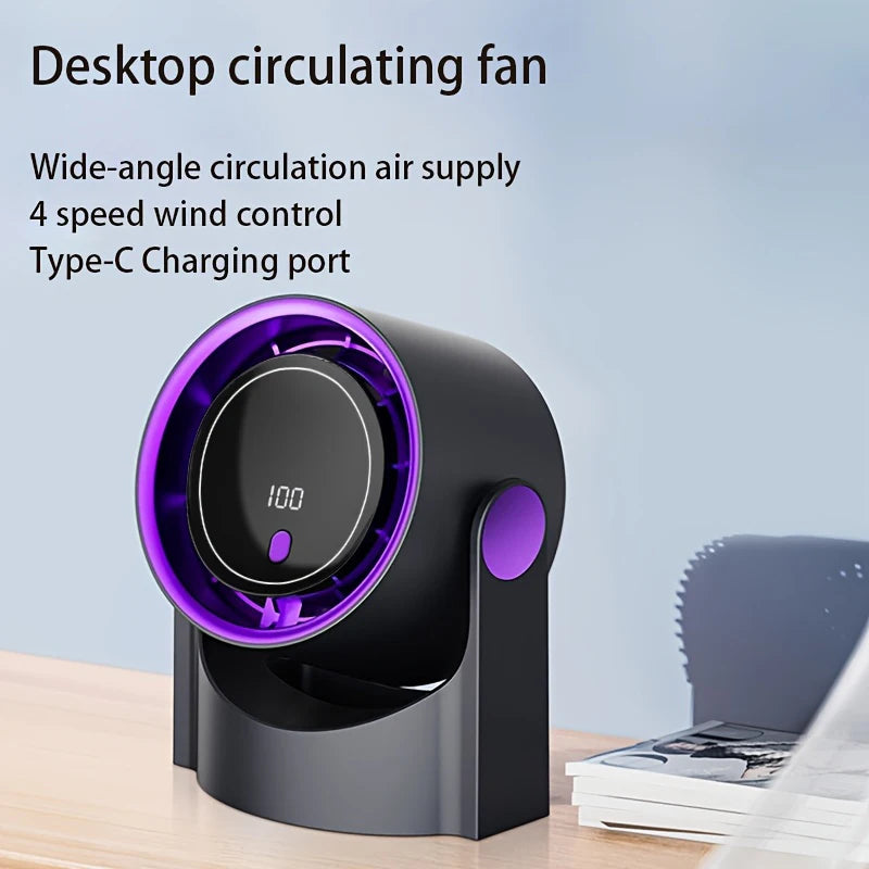Portable Air Circulator Fan 1200mAh Rechargeable Desktop Fan